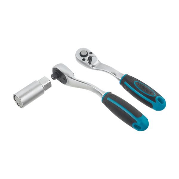 Carraca con llave de vaso adaptable