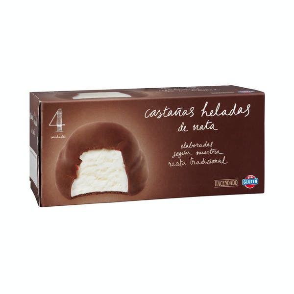 Castañas heladas de nata