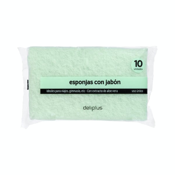 Esponjas de baño con jabón Deliplus extracto de aloe vera de usar y tirar