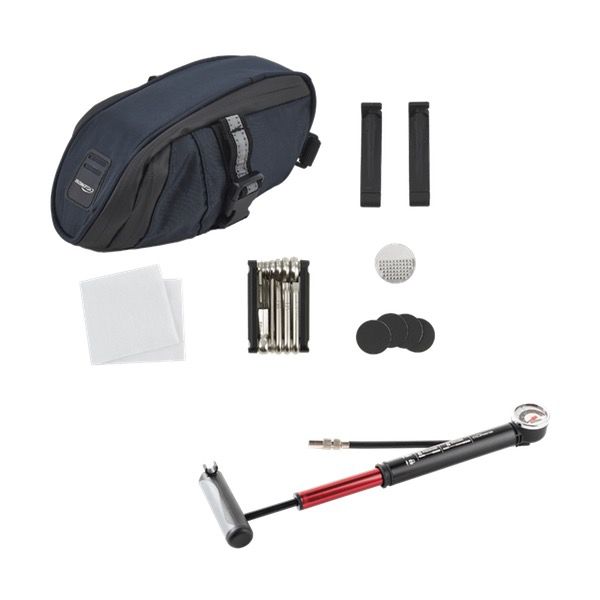 Minibomba de aire / Bolsa de herramientas para bicicleta