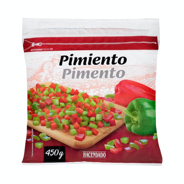 Pimiento rojo y verde congelado