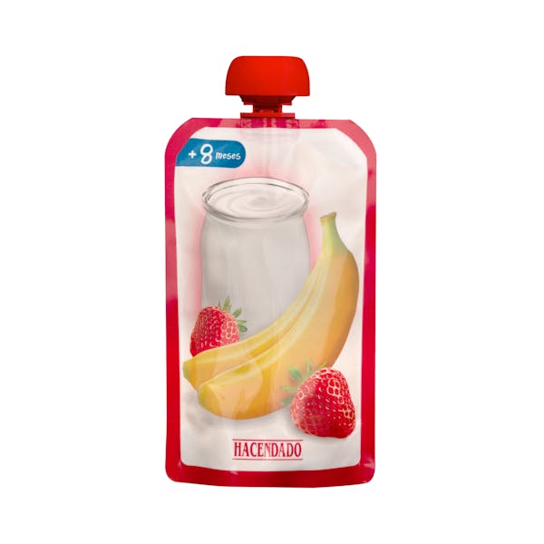 Yogur líquido infantil de fresa y plátano